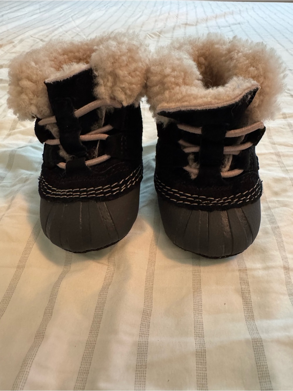Baby Sorel Black Faux-Fur Lined Winter Boots